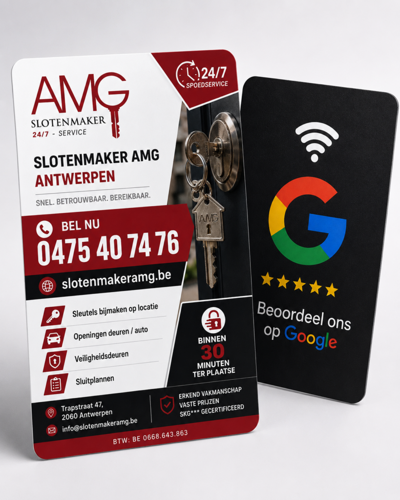 Volledig op maat gemaakte Google Review Kaart voor Slotenmaker AMG