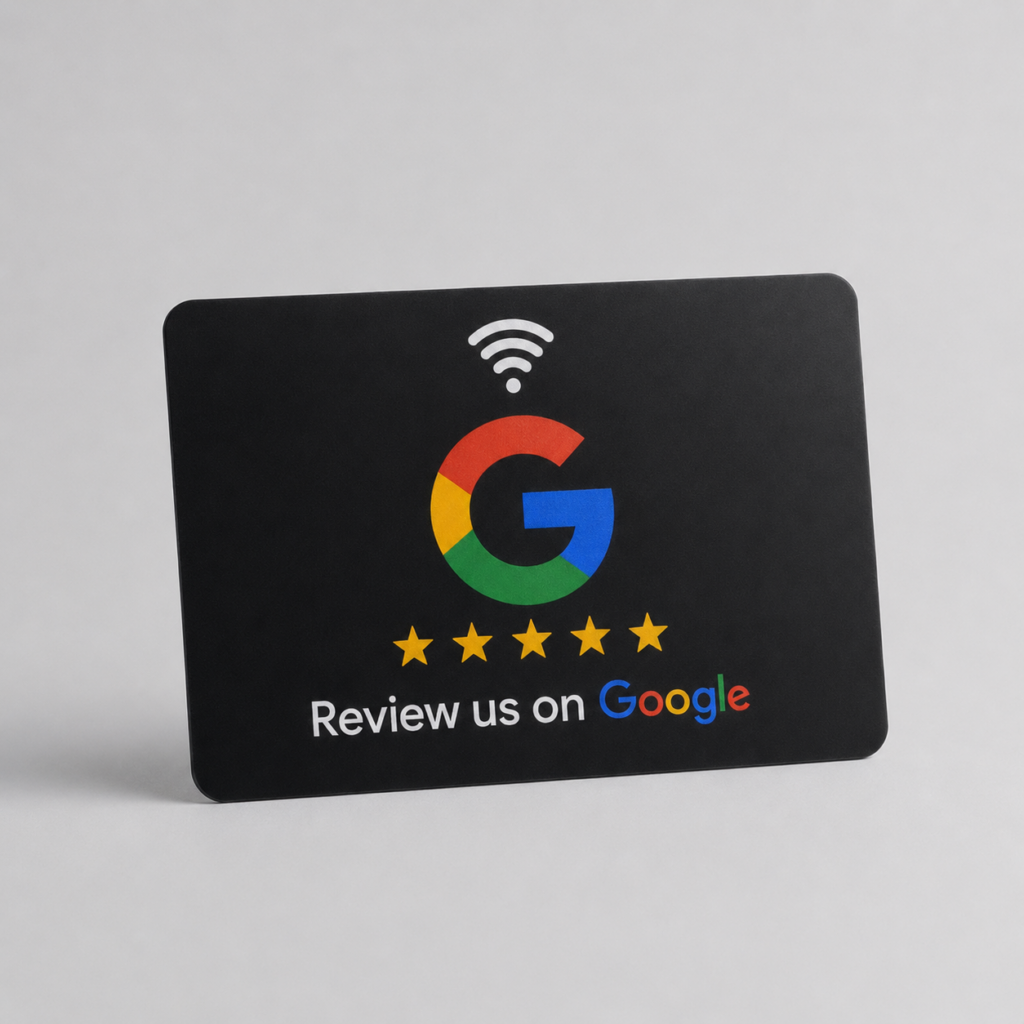 Zwarte Google Review Kaart met NFC